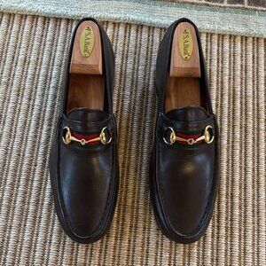Men's Brown Gucci Horsebit 1953 Loafers 43 1/2/9 1/2 Very Lightly Worn